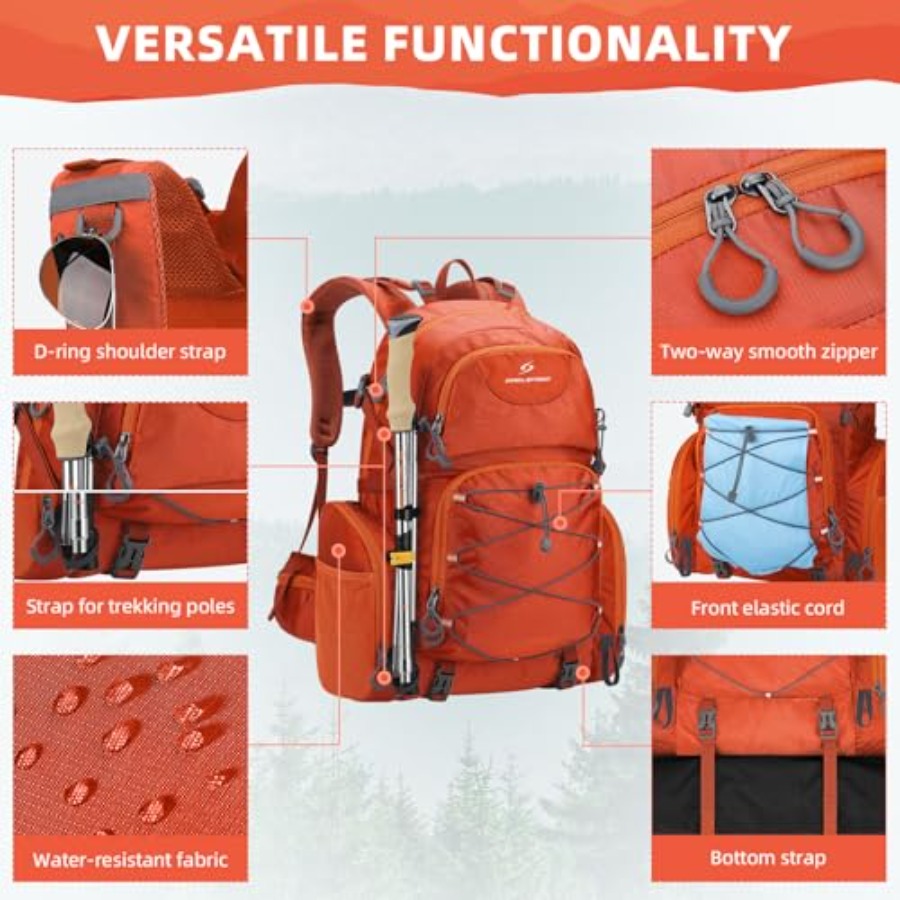 Hiking Backpack, 40L Waterproo - Rain Cover Backpack recension och pris