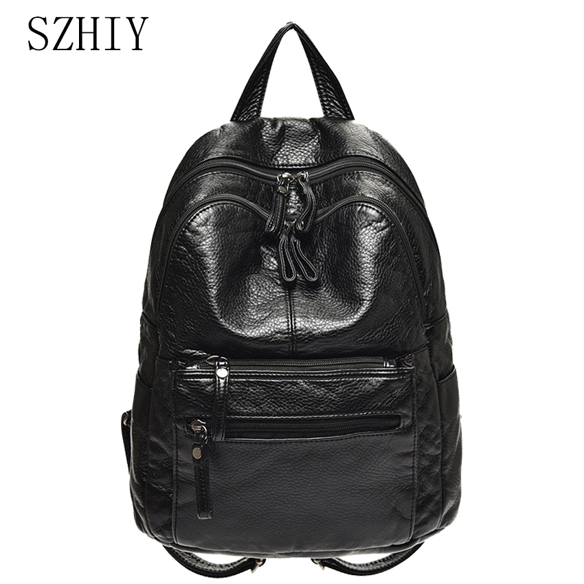Washed Leather Backpack for Wo - Travel Backpack Anti Theft recension och pris