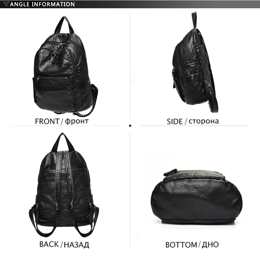 Washed Leather Backpack for Wo - Travel Backpack Anti Theft recension och pris