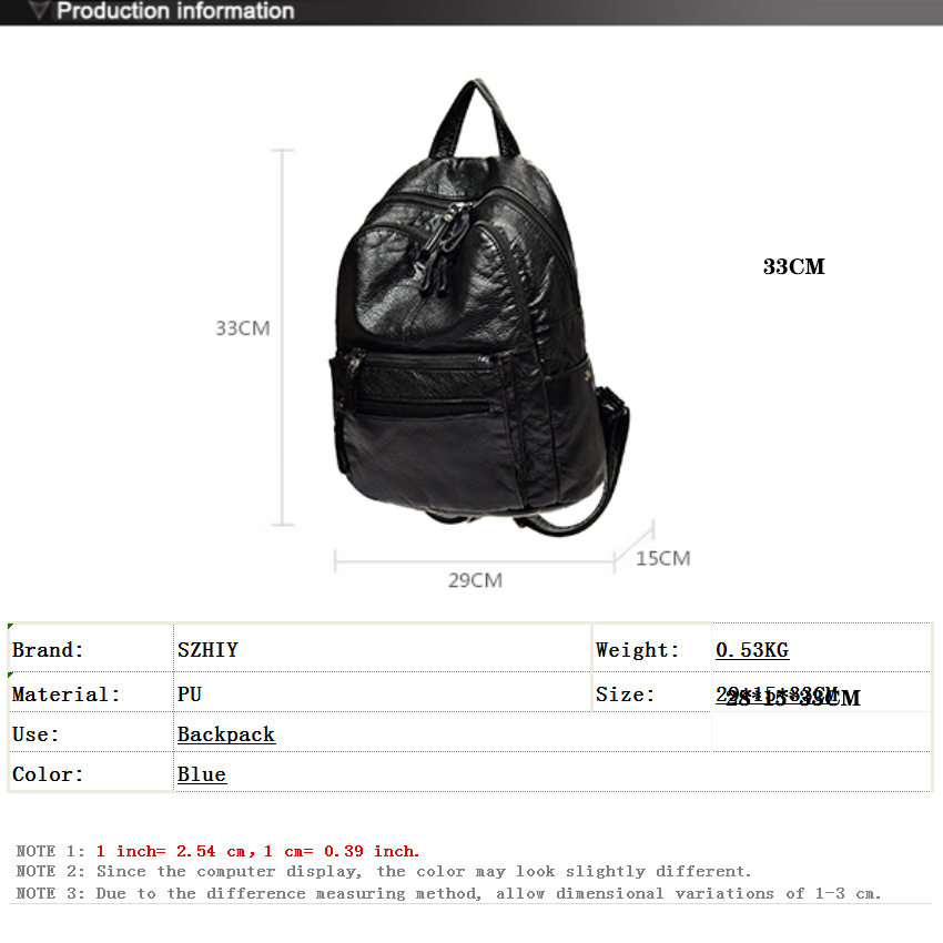 Washed Leather Backpack for Wo - Travel Backpack Anti Theft recension och pris