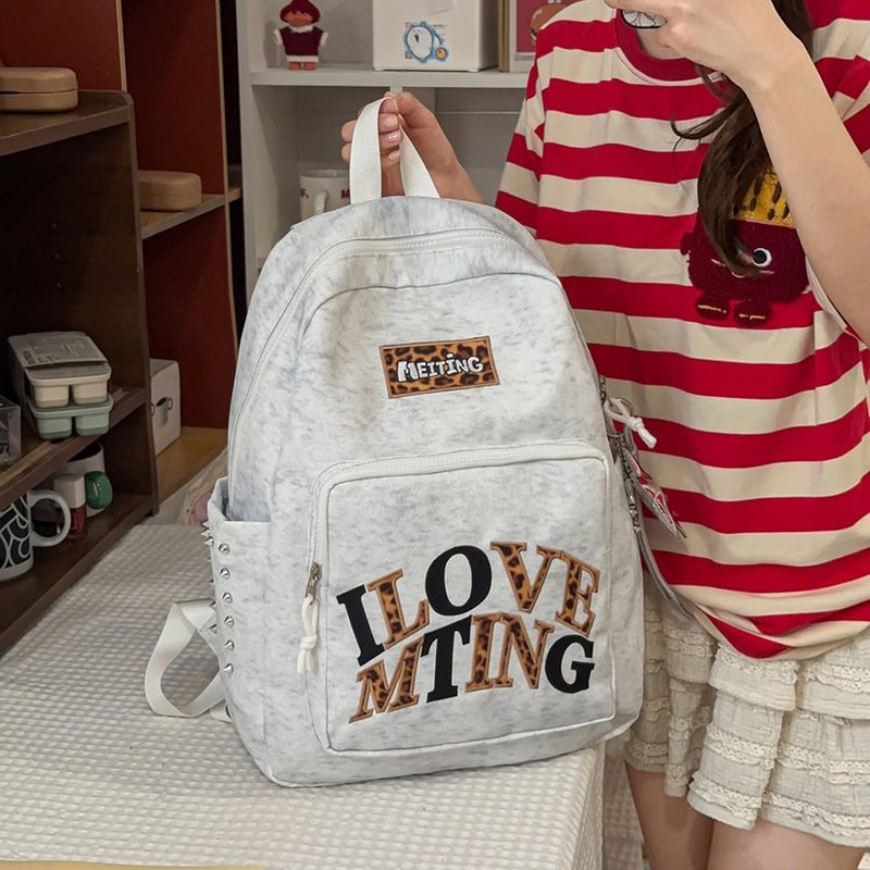 Y2K Grey Backpack for Women, C - School Backpack Teen recension och pris