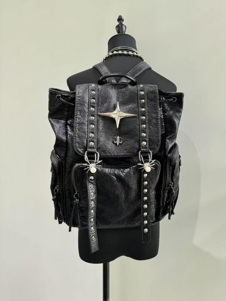 Gothic Punk PU Leather Shoulde - Leather Backpack Vintage recension och pris
