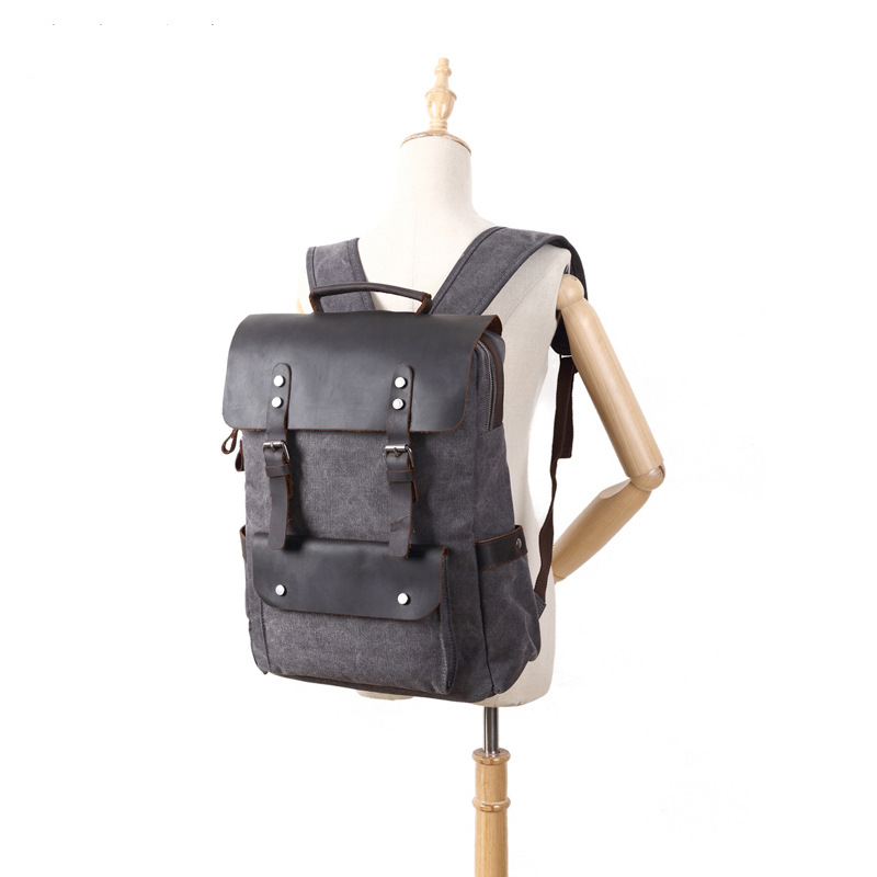 Custom Logo Vintage Canvas Sch - Leather Backpack Vintage recension och pris