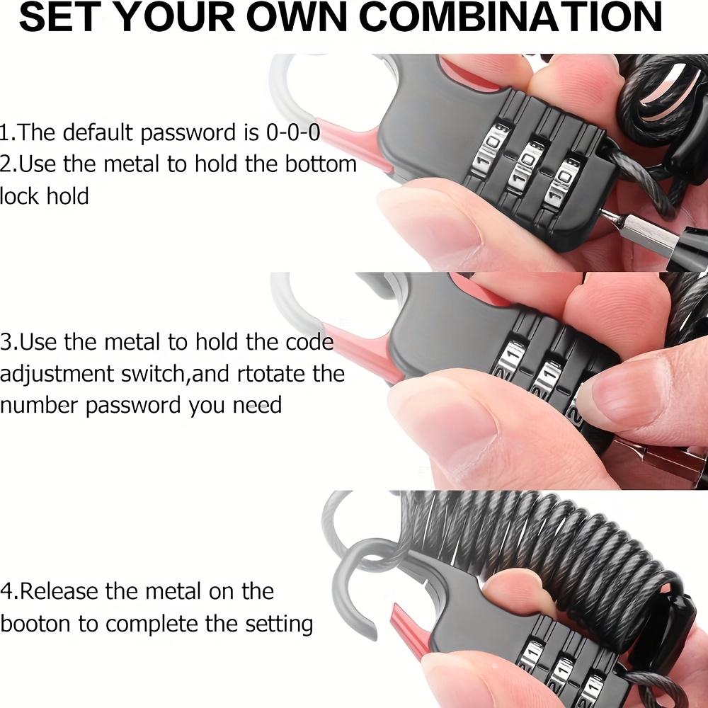3 Digit Combination Padlock wi - Travel Backpack Anti Theft recension och pris