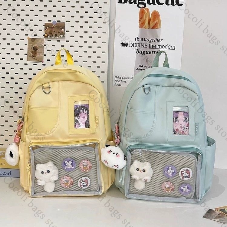 Solid Color Candy Color Backpa - Canvas Backpack Casual recension och pris