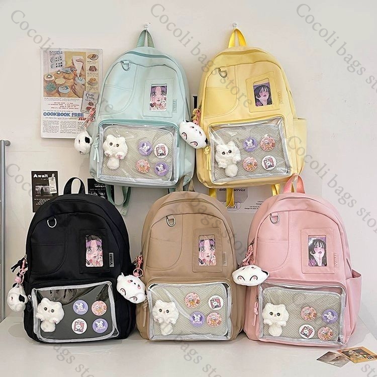 Solid Color Candy Color Backpa - Canvas Backpack Casual recension och pris