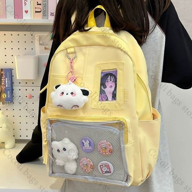 Solid Color Candy Color Backpa - Canvas Backpack Casual recension och pris