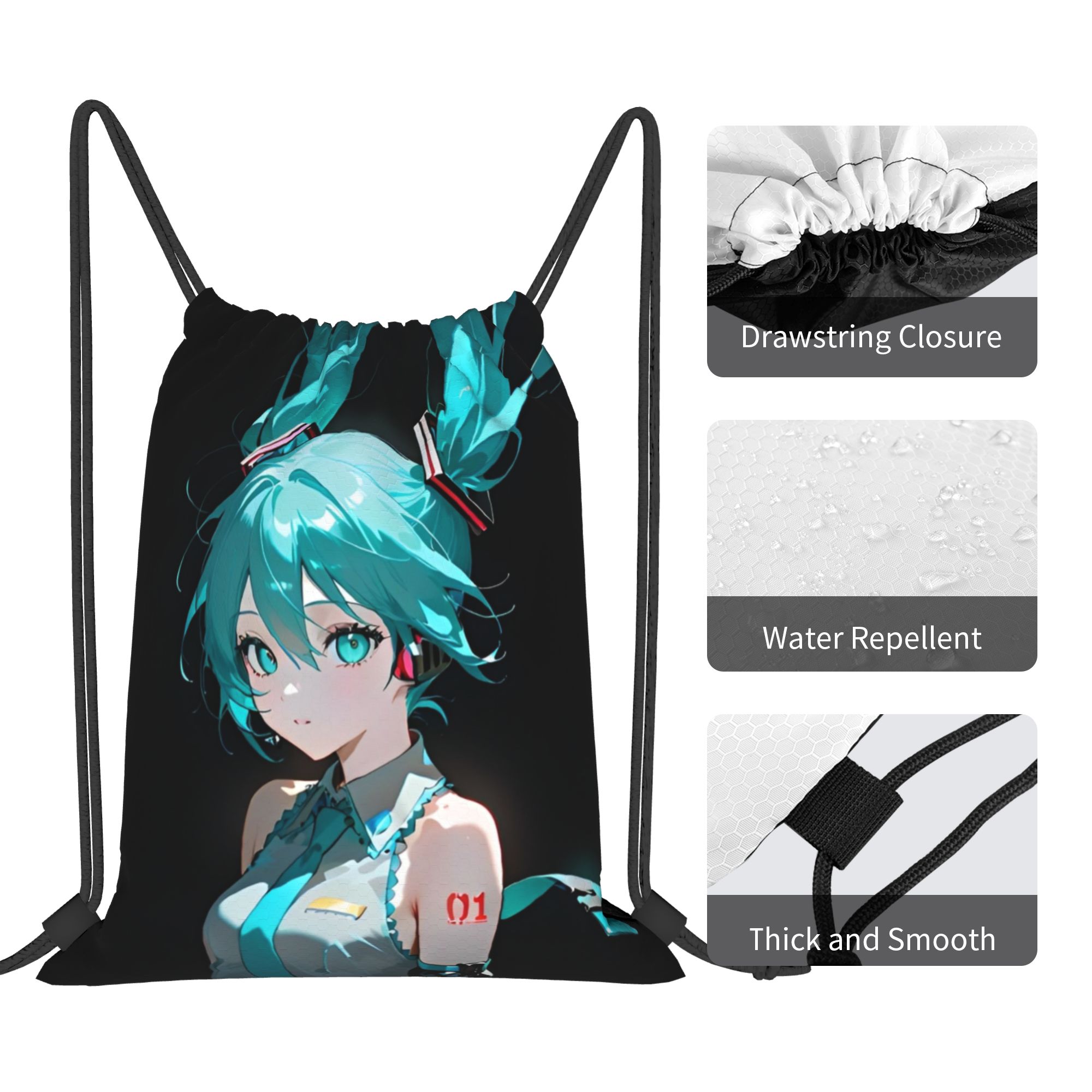 H-Hatsunes Mikus Bag Drawstrin - Drawstring Gym Bag recension och pris